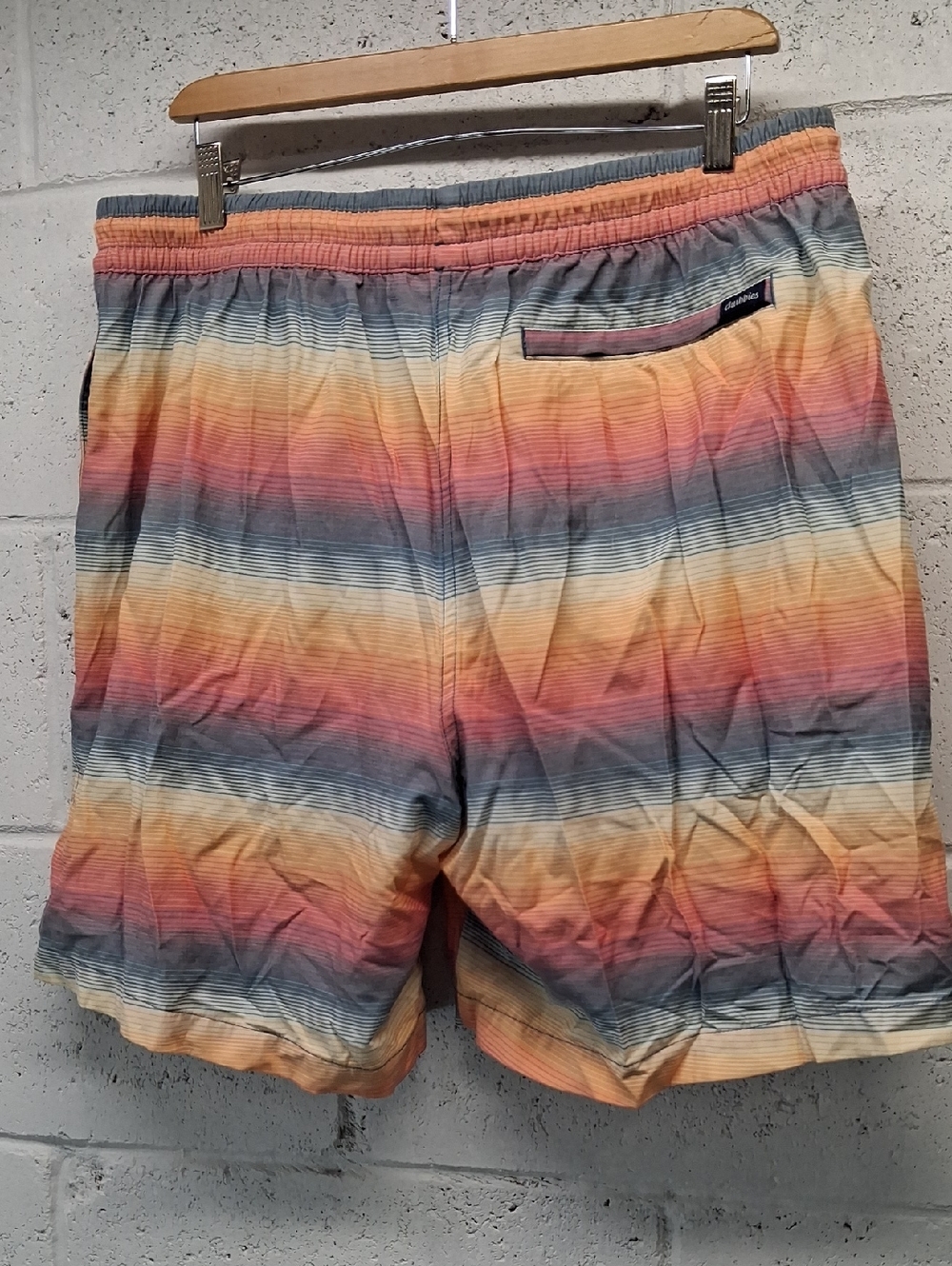 NWOT Mens Chubbies Multicolor Sunset Stripe Swim Trunks - Picture 4 of 6